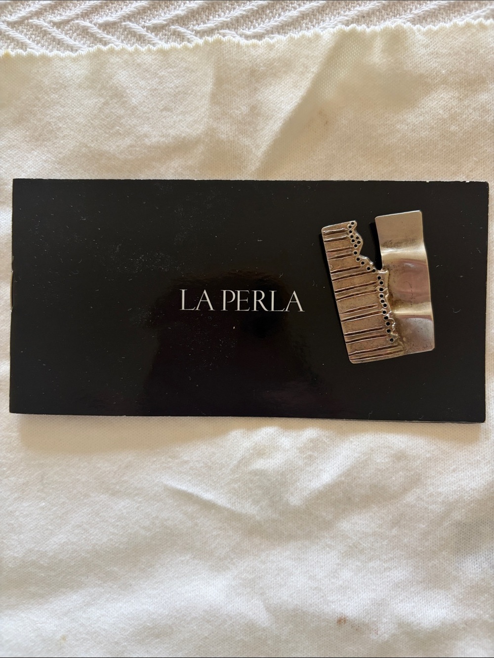 La Perla Silver Geometric Metal Brooch